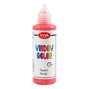 Autocollant de couleur pour fenêtre et peinture pour verre – Rouge, 90 ml
