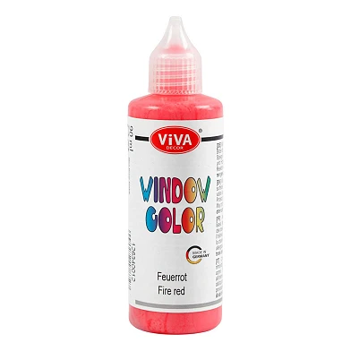 Autocollant de couleur pour fenêtre et peinture pour verre – Rouge, 90 ml