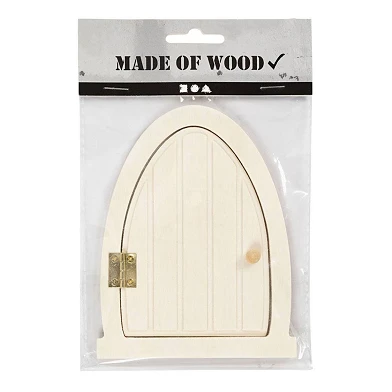 Miniaturtür aus Holz mit Scharnieren, 13x10cm