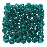 Perles à facettes vert émeraude, 100 pièces.