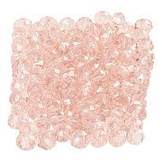Perles à facettes roses, 100pcs.