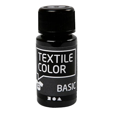 Peinture textile semi-opaque Textile Color - Noir, 50 ml