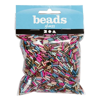 Mélange de perles de couleurs métalliques, 130 grammes