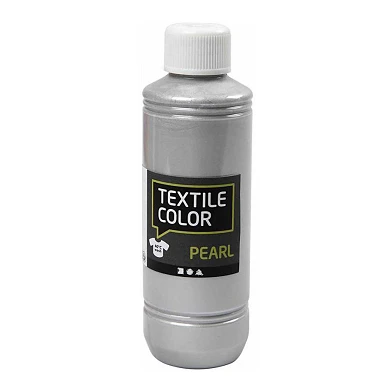 Textilfarbe, deckende Textilfarbe – Silber-Perlmutt, 250 ml