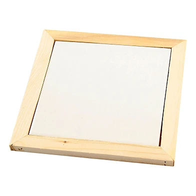 Dessous de verre avec cadre en bois 15x15cm, 10 pcs.