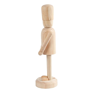 Figurine en bois sur pied, 45 cm