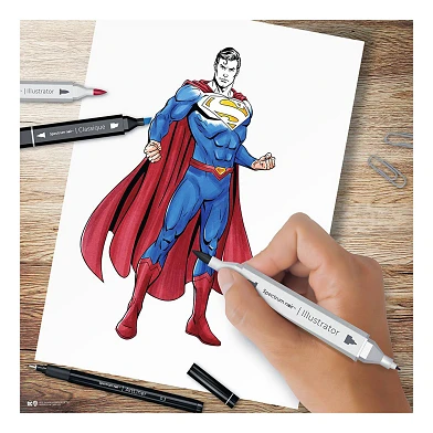 Hobbyset Illustratie Stripboekhelden Superman Kleurset