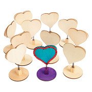 Colorations - Décorez votre coeur à pince mémo en bois, 12 pièces.