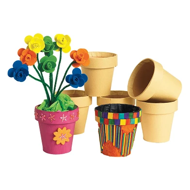 Colorations - Décorez votre propre pot de fleurs en papier mâché, lot de 10