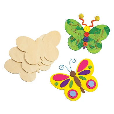 Colorations - Décorez vos propres papillons en bois, lot de 12