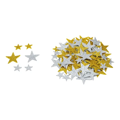 Colorations - Autocollants en mousse étoiles scintillantes, 100 pièces.