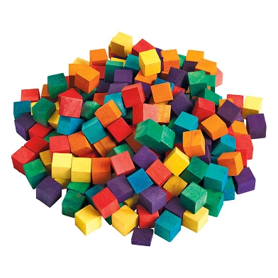 Colorations - Blocs cubes en bois colorés, 196 pièces.