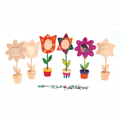 Colorations – Blumentopf-Fotorahmen aus Holz, 12er-Set