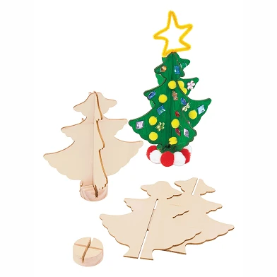 Färbungen – Basteln Sie Ihren eigenen Weihnachtsbaum aus Holz, 12er-Set