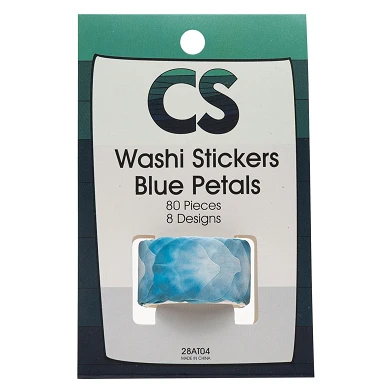 Colorations - Washi Sticker - Blaue Blütenblätter, 80 Stück.