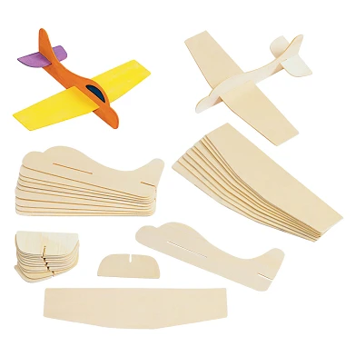 Colorations - Fabrication de maquettes d'avions en bois, lot de 12