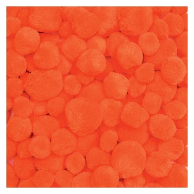 Färbungen - Pom Poms Orange, 100 Stück.