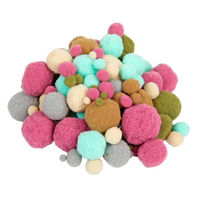 Colorationen – Pom Poms in natürlichen Farbtönen und Farben, 300 Stück.