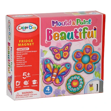 Gipsabdruck-Magnete – Schmetterlinge und Blumen