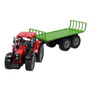 Tractor met Platte Kar 1:32