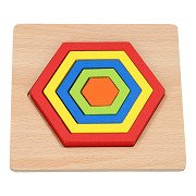 Formpuzzle aus Holz - Sechseck