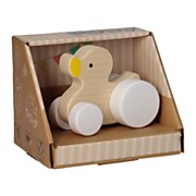 Holzspielzeugfigur - Ente auf Rädern