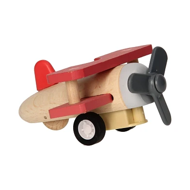 Doppeldecker-Flugzeugholz – Rot