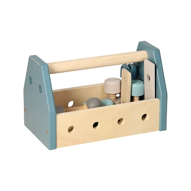 Boîte à outils en bois - Bleu