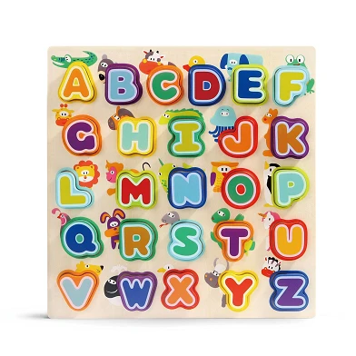 Puzzle en bois animaux et alphabet, 30 pièces.
