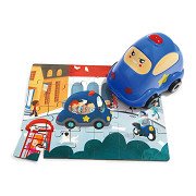 Holzpuzzle Polizei mit Polizeiauto, 24tlg.