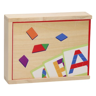 Houten Alfabet Mozaiëk Box