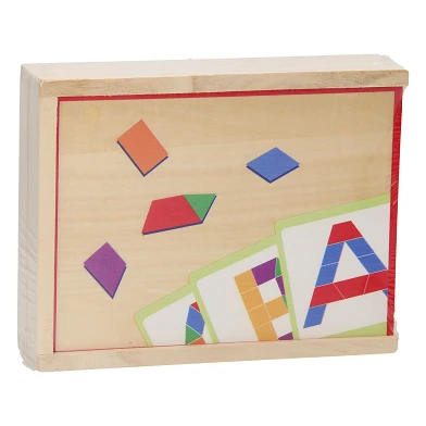 Houten Alfabet Mozaiëk Box