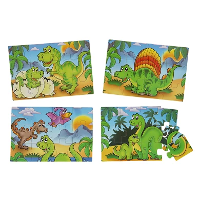 Holzpuzzle-Set mit 4 Puzzles – Dinosaurier