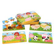 Lobbes-Puzzels in Opbergblik - 4in1 Boerderij-aanbieding Lobbes-Puzzels in Opbergblik - 4in1 Boerderij-aanbieding