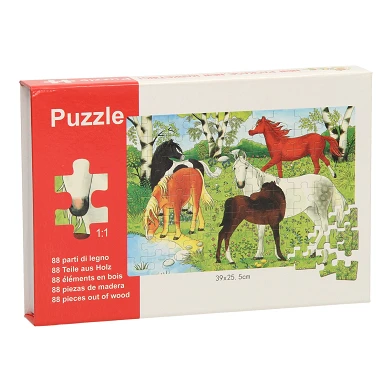 Holzpuzzle Pferde, 88 Teile.