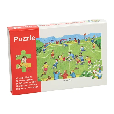 Holzpuzzle Fußball, 88 Teile.