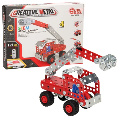 Metalen Constructieset - Brandweerwagen 4 Models