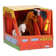 Pferd mit Fohlen im Stall, 6tlg.