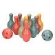 Bowlingset Pastel Kleuren, 12dlg.