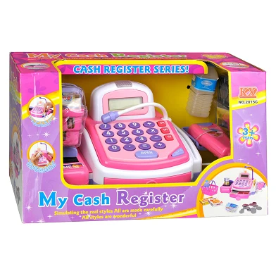 Rosa Spielzeug-Registrierkasse