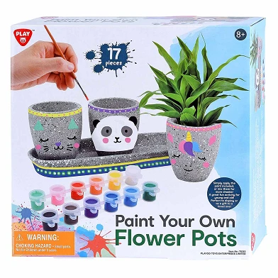 Play Malen Sie Ihre eigenen Blumentöpfe aus Zement, 17 Stück.