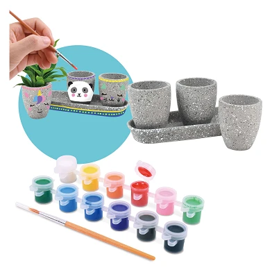 Play Peignez vos propres pots de fleurs en ciment, 17 pcs.