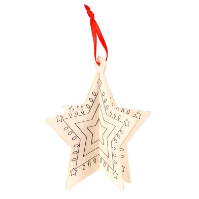 Colorez votre propre étoile de Noël 3D en bois