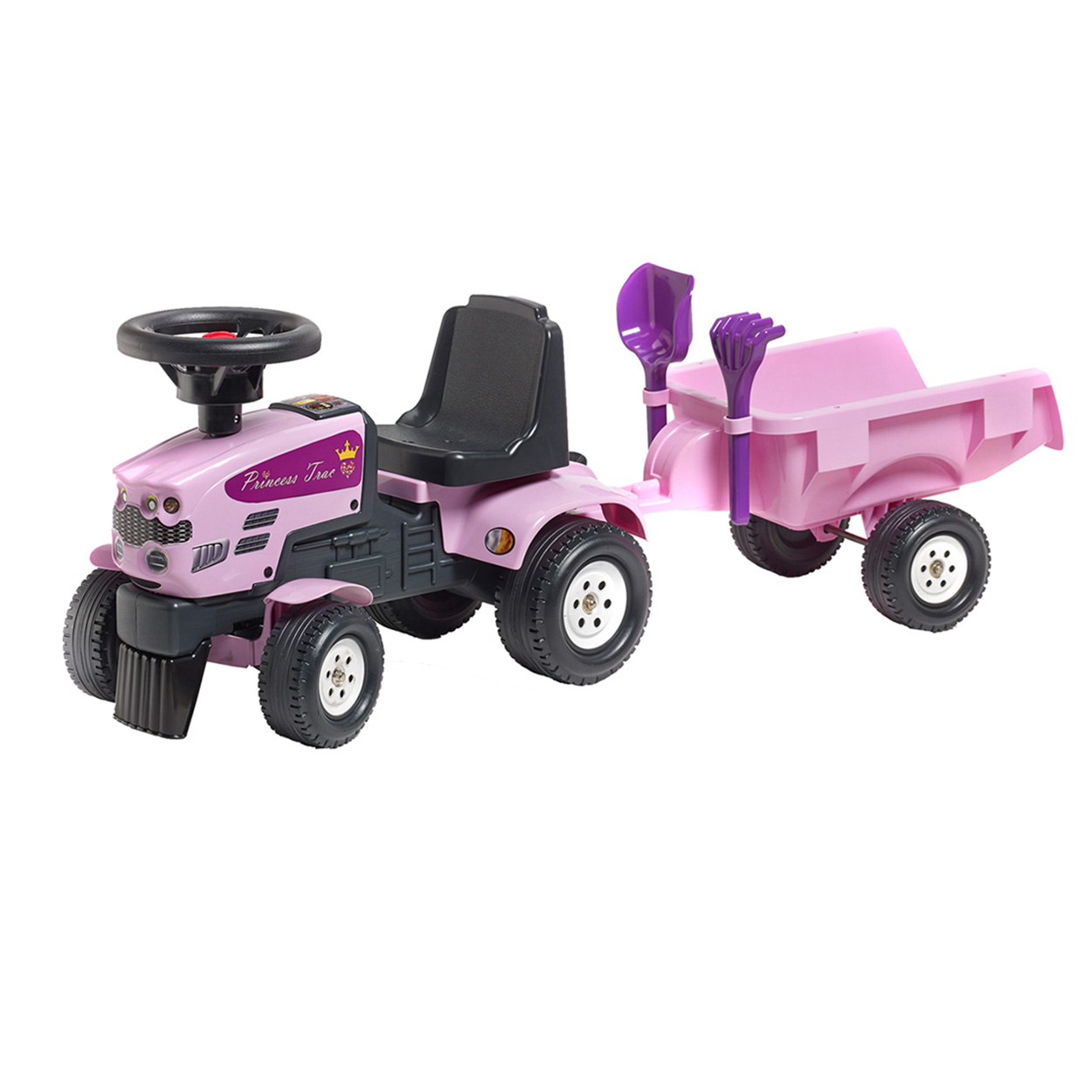 Falk Tractor met Aanhanger - Roze