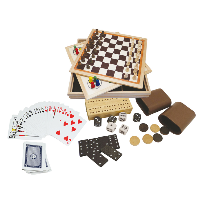 Clown Games 9-in-1-Spielbox aus Holz