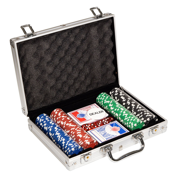 Clown Games Poker Set dans un coffret en aluminium, 202 pcs.