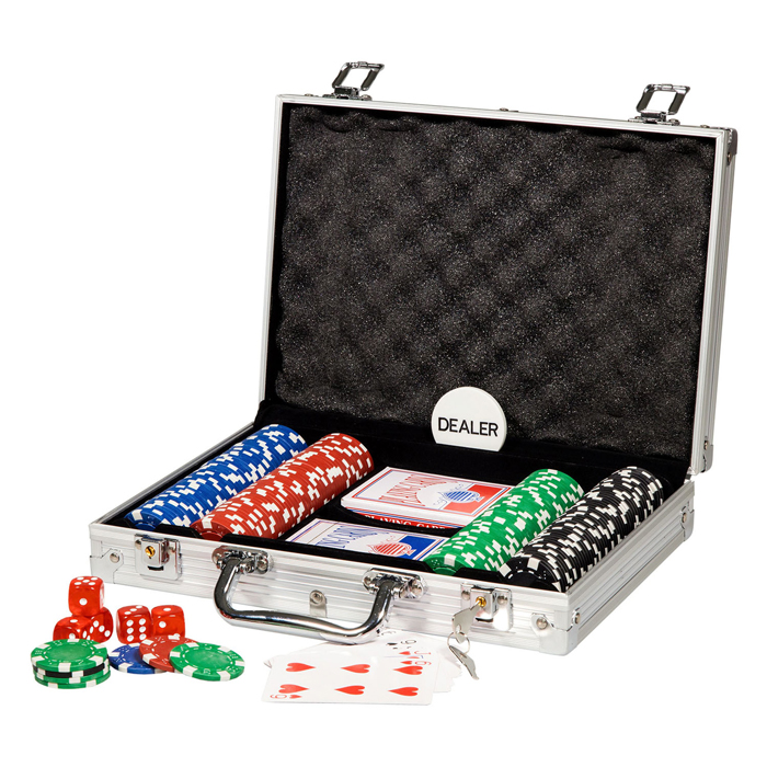 Clown Games Poker Set dans un coffret en aluminium, 202 pcs.