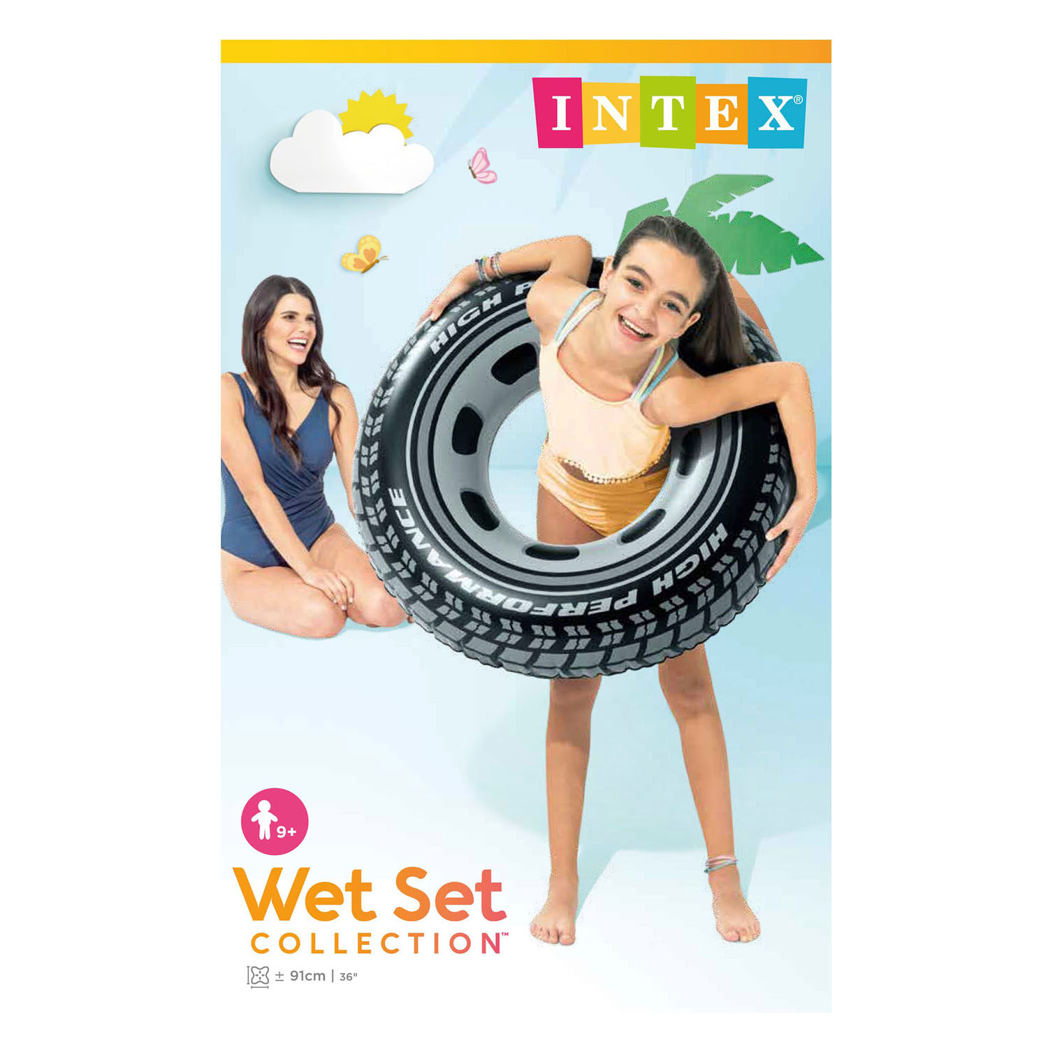 Intex Schwimmring Autoreifen, 91cm