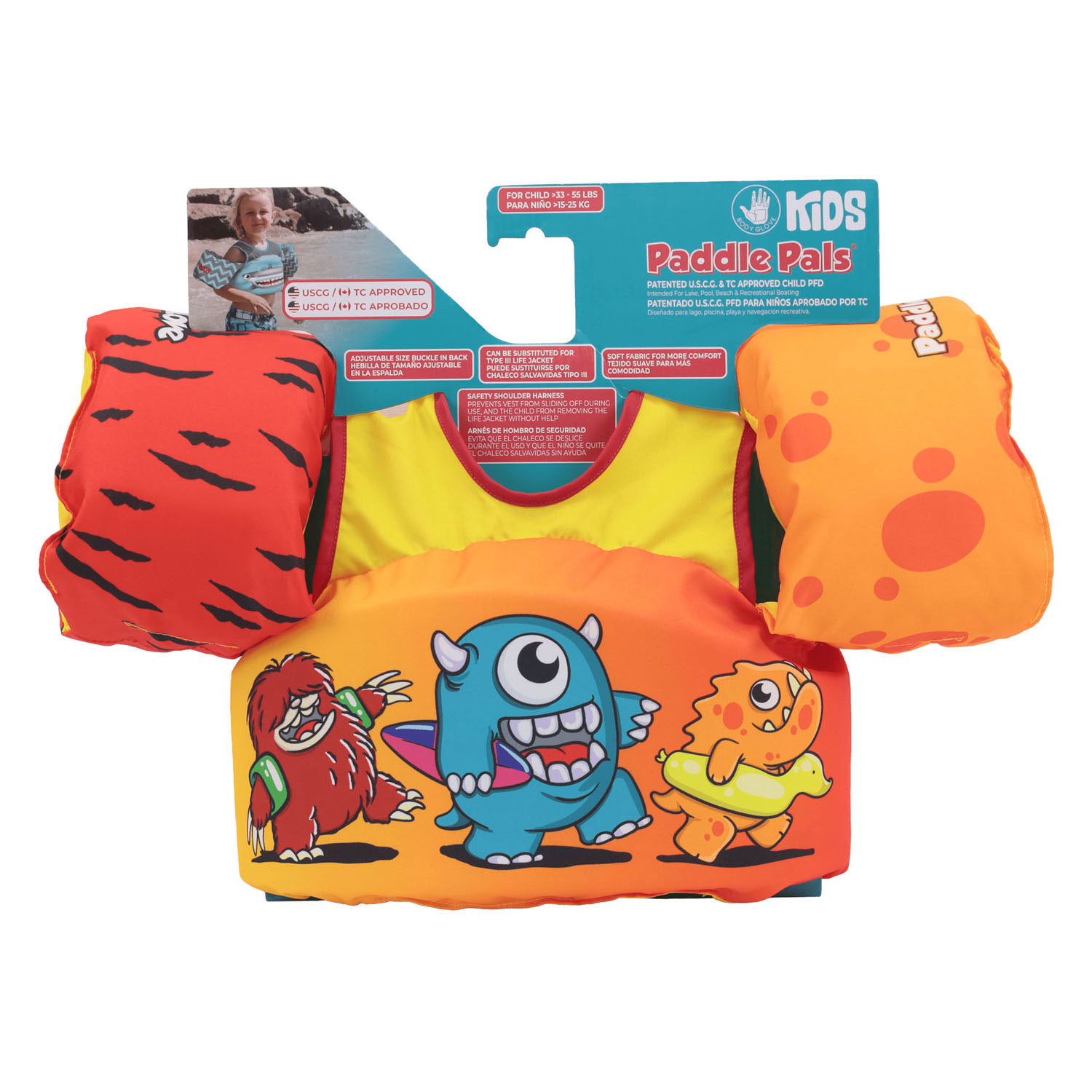 Gilet de sauvetage Paddle Pal Monsters, 3-6 ans