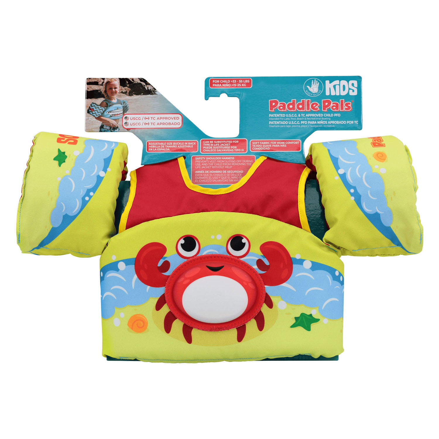 Gilet de sauvetage Paddle Pal, crabe, 3-6 ans